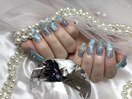 【Miyu】水色リボンネイル