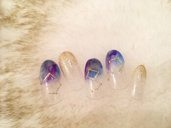 アイラッシュアンドネイル専門店 クラル(CURAR)/ギャラクシーネイル¥7980