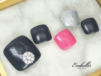 (627)ジュエリー風Footネイル