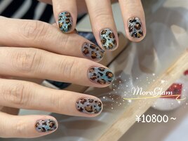 ヒョウ柄　マグネット　冬ネイル