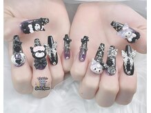 ゴテかわ(GOTE KAWA)/グラデーション、3Dネイル