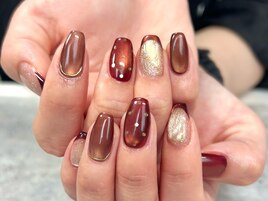 秋ネイル☆マグネットフレンチ