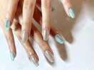 ミント×ラメ