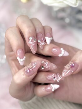 シェリームー(Cherie mu)の写真/韓国ネイル・ワンホンネイルが人気♪豊富なカラー＆パーツで理想以上に　マグネット/ 6600 ジェル10/8500