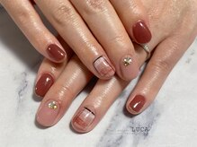 ネイルアトリエルカ(nail atelier LUCA)/M-492 シェラックチェックネイル
