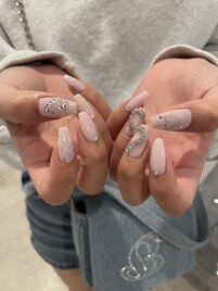 pink × silver Heart