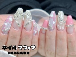 冬/チェック柄/ハート