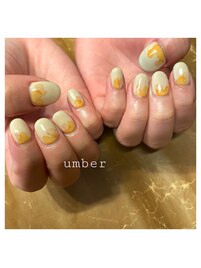 水彩ニュアンス×オレンジ☆