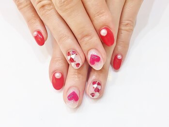 ネイルコレクション ピンク(Nail Collection Pink)/ジェル定額￥8990/３Ｄハート