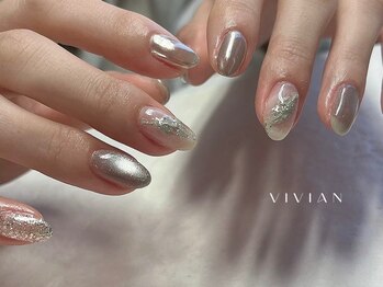 ヴィヴィアン ネイル(Vivian nail)/シンプル　ラメ