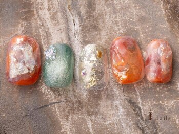 アイネイルズ 吉祥寺店(I nails)/クリアオレンジ奥行きネイル