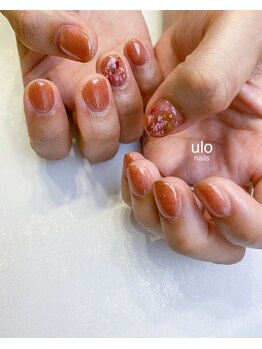 ウロネイルズ(ulo nails)/砂ジェルと押し花ネイル