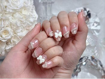 エンジェルガーデンネイル 池袋店(Angelgarden nail)/ワンホンリボンネイル