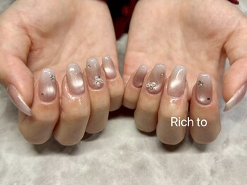 リッチ トゥ 勝川店(Rich to)の写真/指先からオシャレを☆シンプルなデザインで職場でもワンランク上に♪上品でさりげなく際立つ大人ネイル。