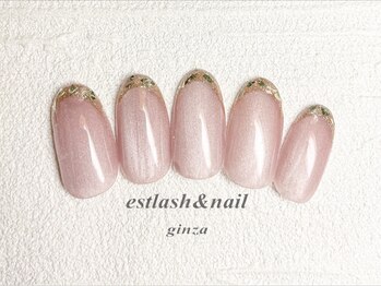 エストラッシュアンドネイル 銀座店(est lash&nail)/マグネットガラスフレンチ