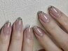 【自爪】SNSで話題沸騰◎大人質感 ガラスフレンチネイル ¥6500