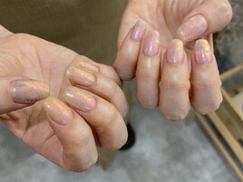 キラキラ×ミラーネイル