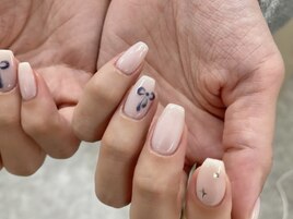 -- 手書きリボンネイル --