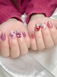 バレンタインネイル