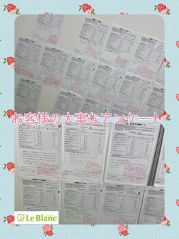 ルブラン 奈良店(Le Blanc)/大事なアンケート ！！