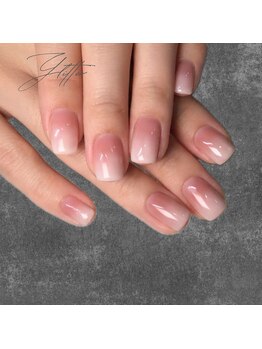 グリッター(GLITTER)の写真/ベイビーブーマー人気！ピンクベースの白グラデで最強モテ可愛ネイルGET♪