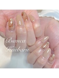 カフェモカ風ニュアンスネイル♪