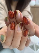 ネイルモア 三軒茶屋店(NAIL moA)/斜めフレンチ×べっ甲