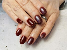 ボルドーワンカラーネイル！