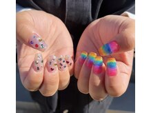 ハズグラスネイル(Haze Grass nail)/レインボーカラー
