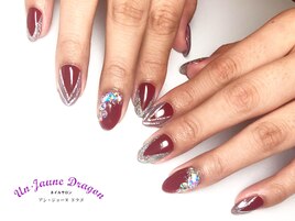 【自爪ネイル】ボルドーネイル