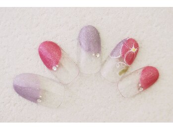 ネイルルージュ(Nail Rouge)/朝顔ネイル★夏ネイル