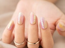 ヴァンネイル みなとみらい馬車道(VINGT NAIL)/縦ラインホロ×マーブル