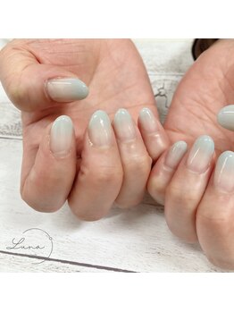 ネイルアンドまつ毛エクステ ルーナ イオン相模原店/優しいブルーグラデーション