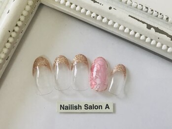 ネイリッシュサロン エー(Nailish Salon A)/シンプルラメフレンチ