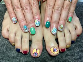 お客様ネイル☆ボタニカルネイル