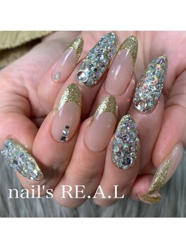 ネイルズリアル 倉敷(nail's RE.A.L)/ラメフレンチ