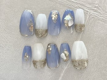 ブルー×ホワイトニュアンス