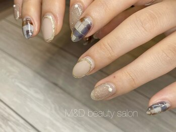 エムアンドディビューティサロン 銀座店(M&D)/秋冬にお勧めのチェックネイル♪