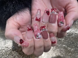 ツィードネイル×リボンネイル