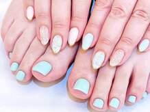 ライトウェーブ 長野駅前店/水色ワンカラー×涼しげネイル♪