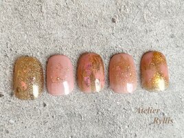 ピンク×ブラウンキラキラ