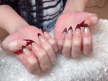 レアネイル 新宿(le'a nail)/赤フレンチ