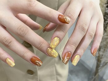 アイミーモア 国立店(aimer more)/オレンジ×ぷるぷるグミネイル