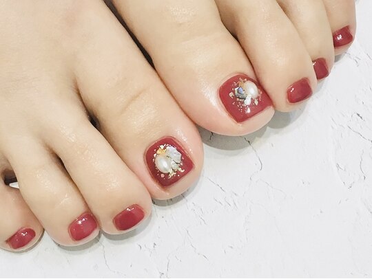 2025年冬】薔薇 フットのネイルデザイン集｜人気順｜ホットペッパー  