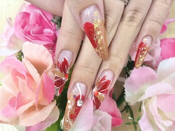 ディーネイル 京橋(D-nail)/立和名/秋色フラワーネイル
