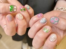 ラクネイル 浦和店(raku nail)/油絵風手描きフラワー