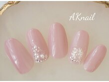 エーケーネイル(AKnail)/クリスマスネイル／雪の結晶