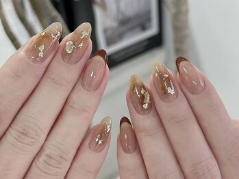 秋冬フレンチべっ甲ネイル