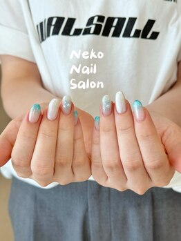 ネコ(Neko)/定額ネイル 夏ネイル ブルー