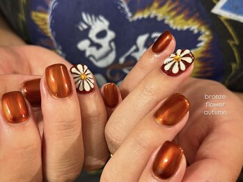 ルカ 原宿(lux)/メタリック × ブラウン × お花